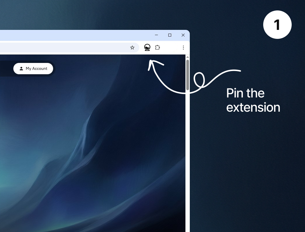 Step 1: Opten extension pinned in the Chrome toolbar next to the address bar