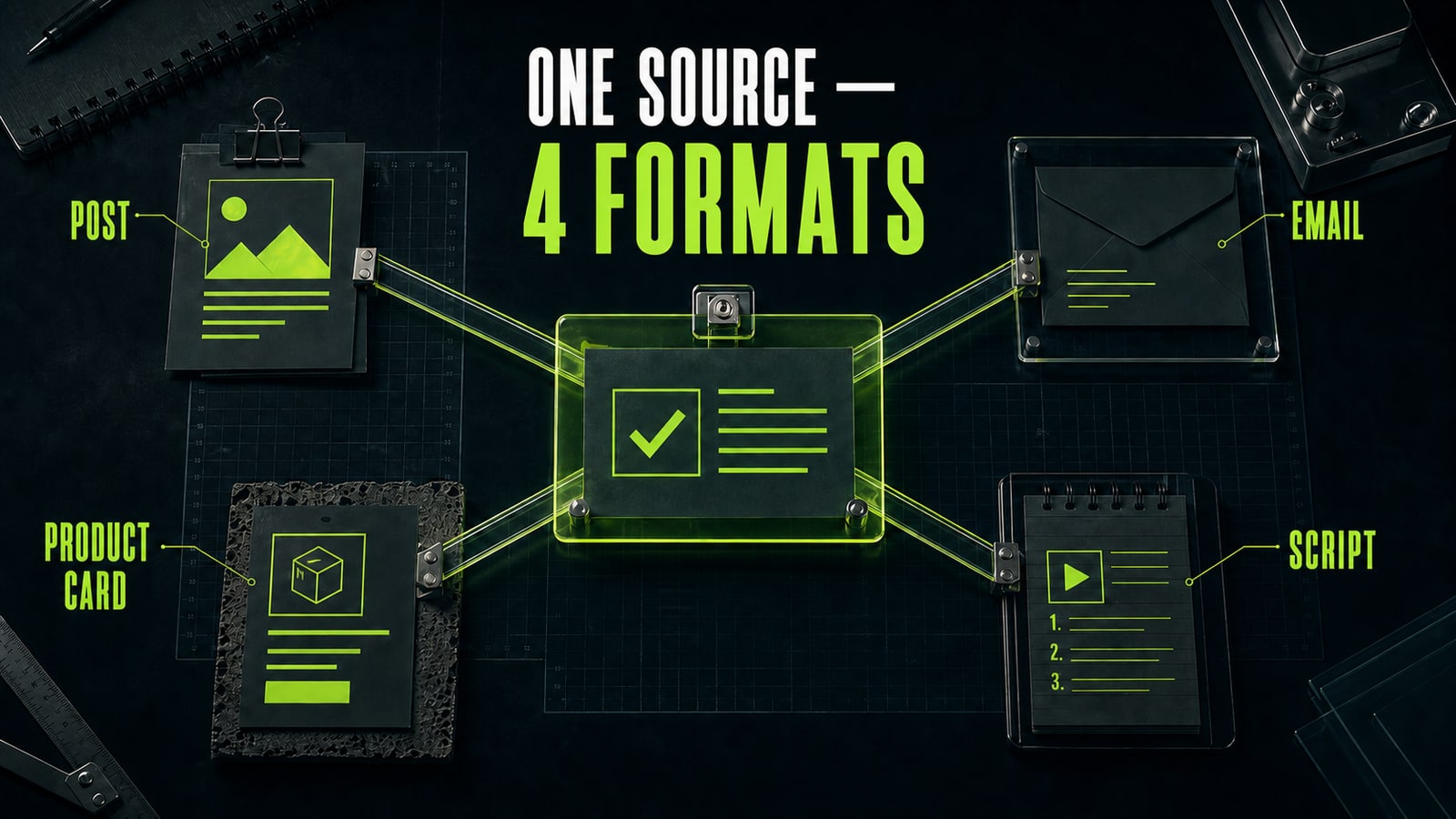 Build multiple content formats from one verified source