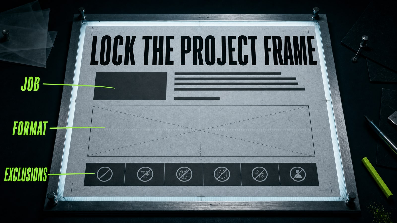 Lock the job, format, and exclusions