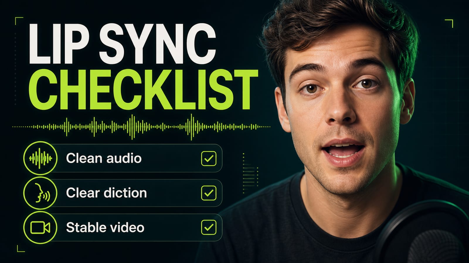 Start with clean audio and a readable face