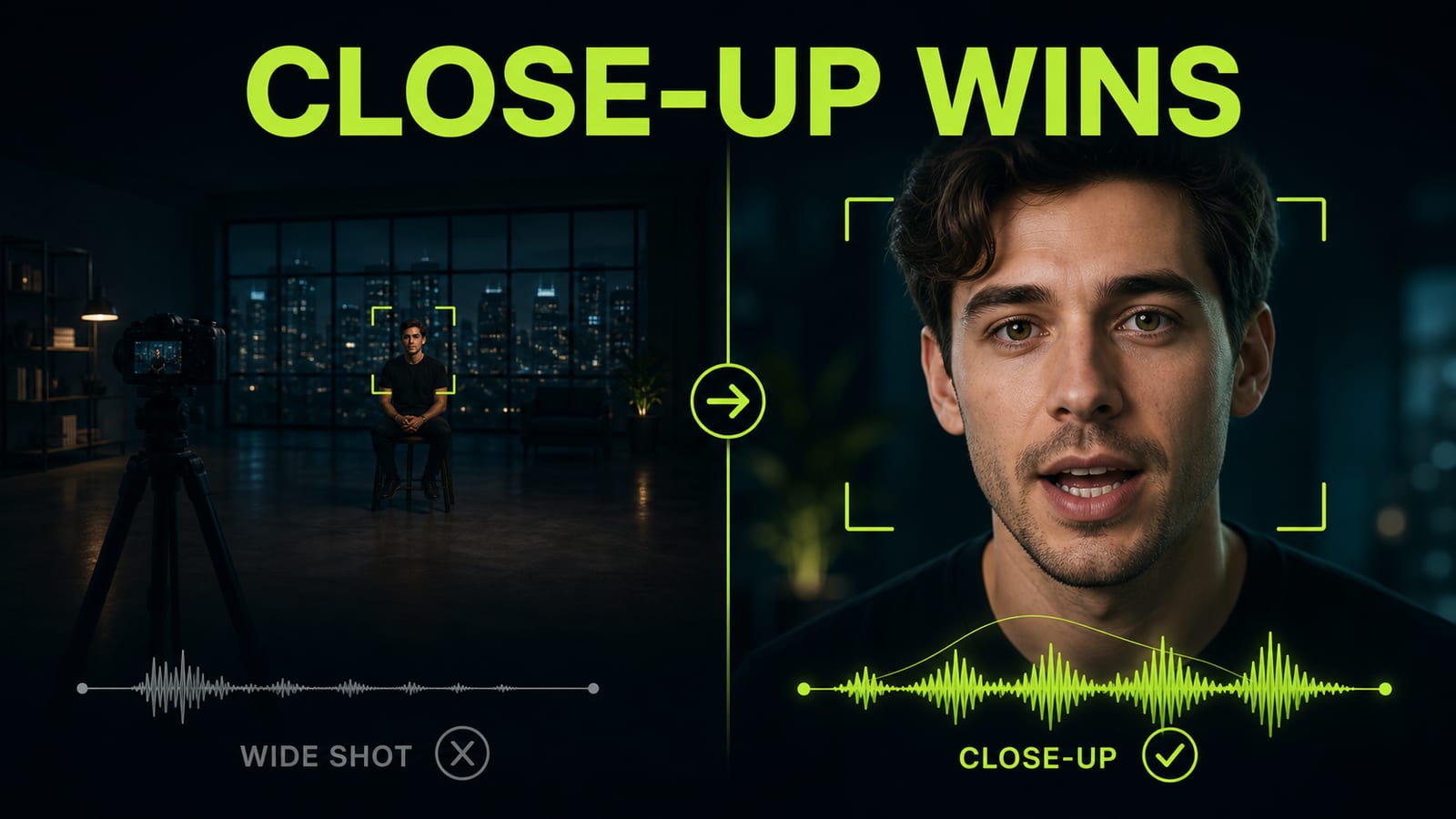 For ai lip sync video, close-up beats a wide shot