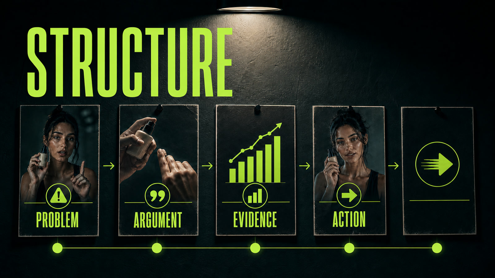 Build slide structure around one point per slide