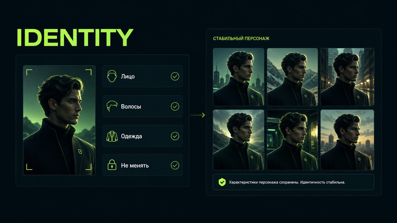 Соберите identity-карту персонажа