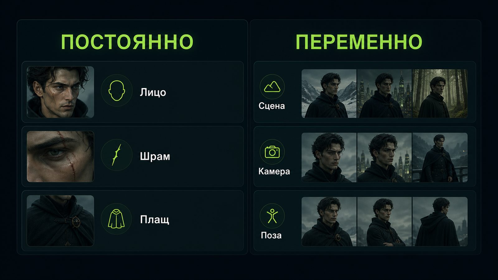 Разделите постоянное и переменное