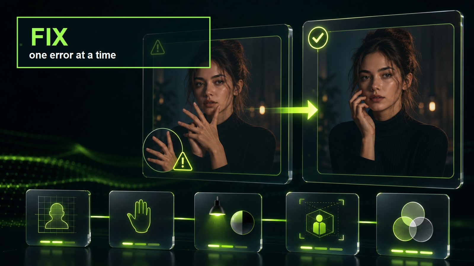 Fix the first error with one line
