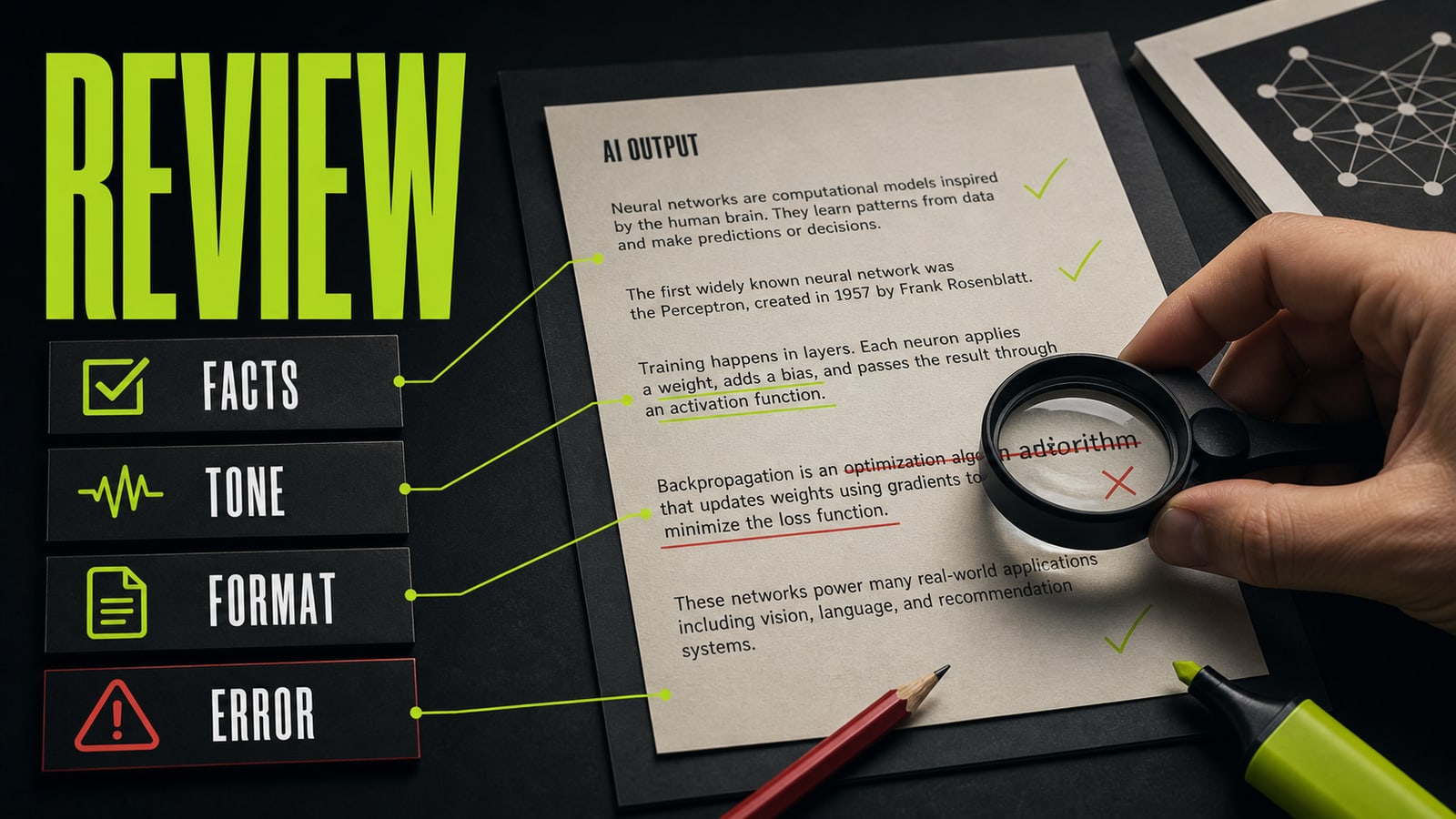 Review the output before you trust it