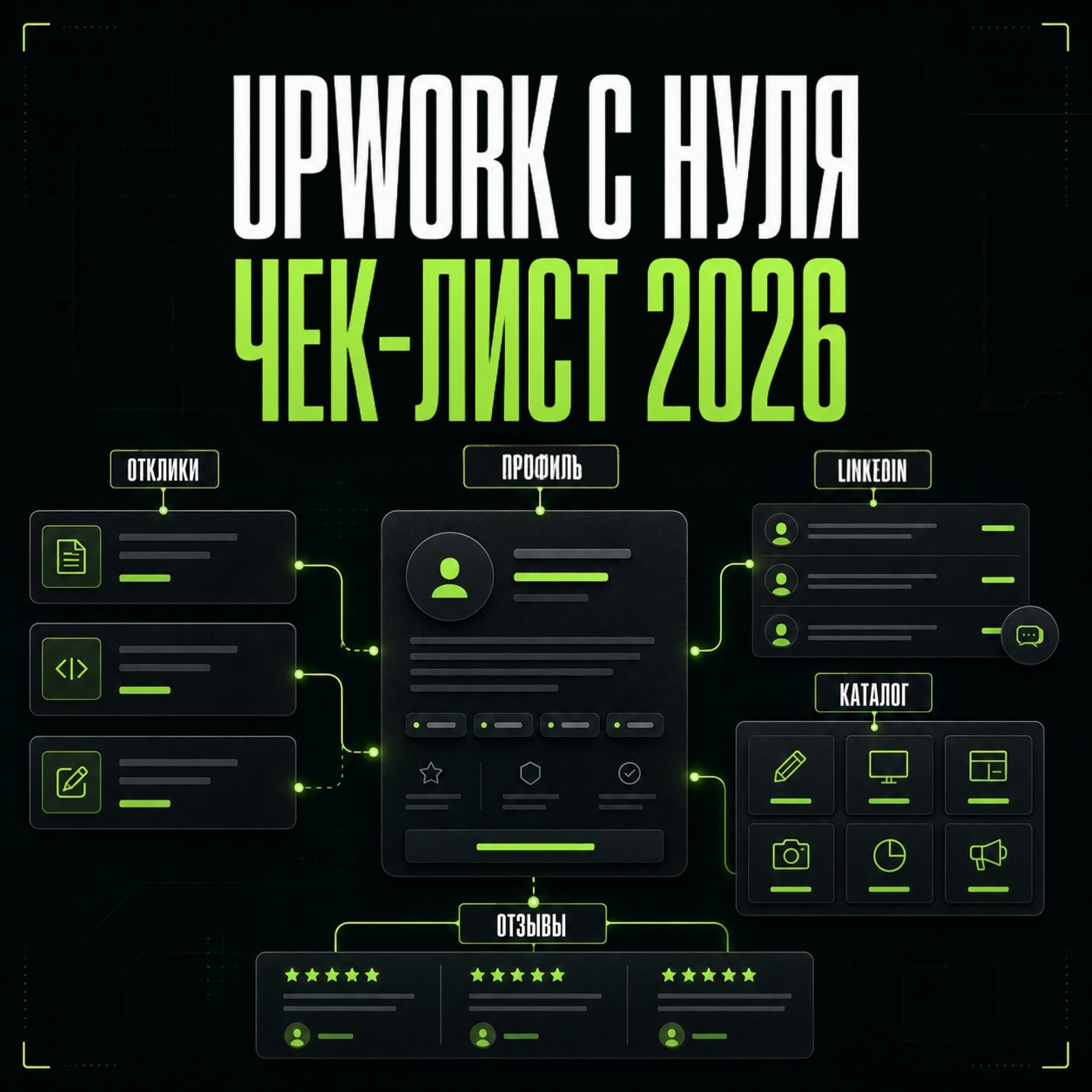 Чек-лист старта на Upwork: отклики, профиль, LinkedIn, каталог и отзывы